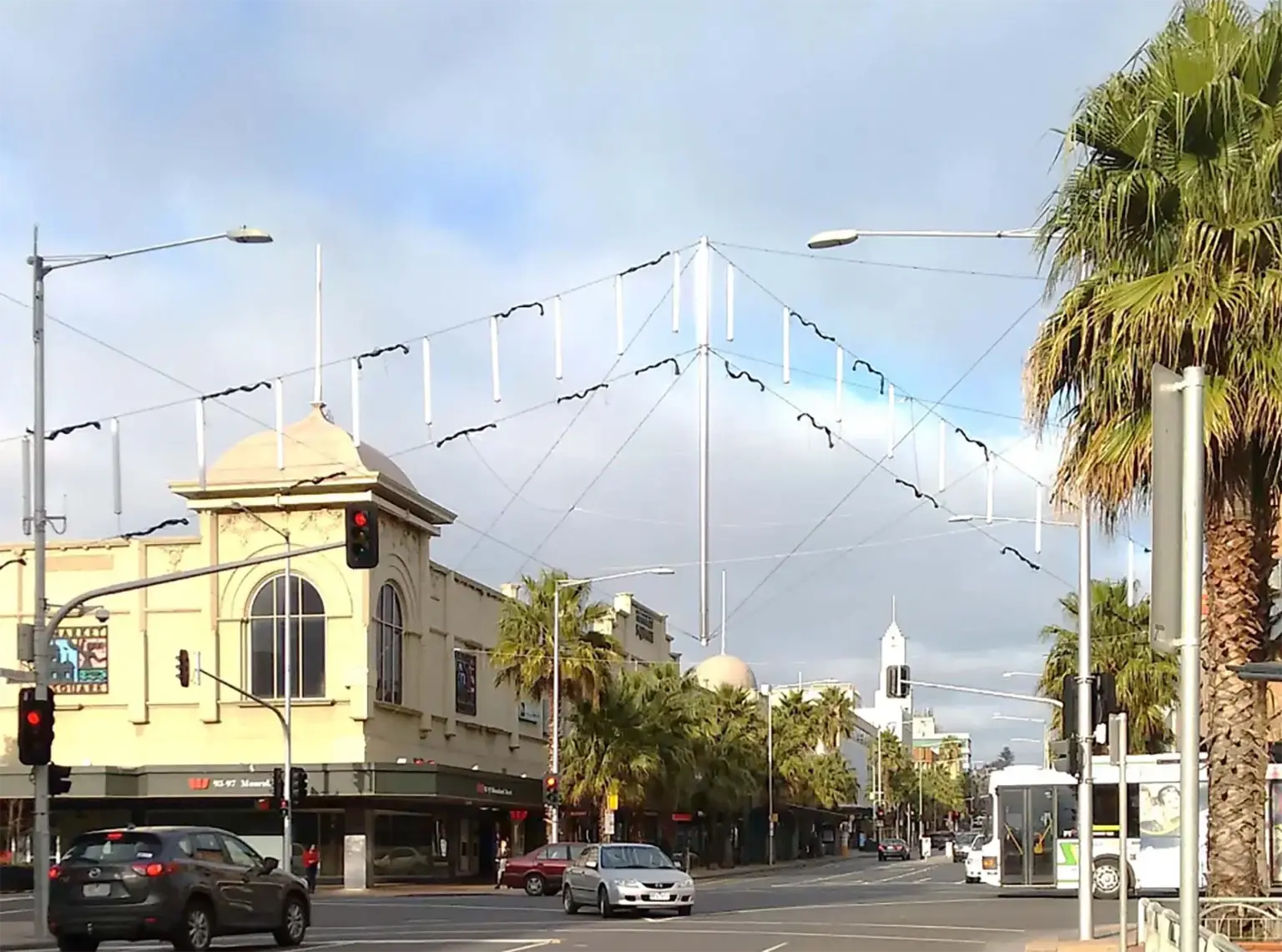 Catenary lighting - Moorabool st.